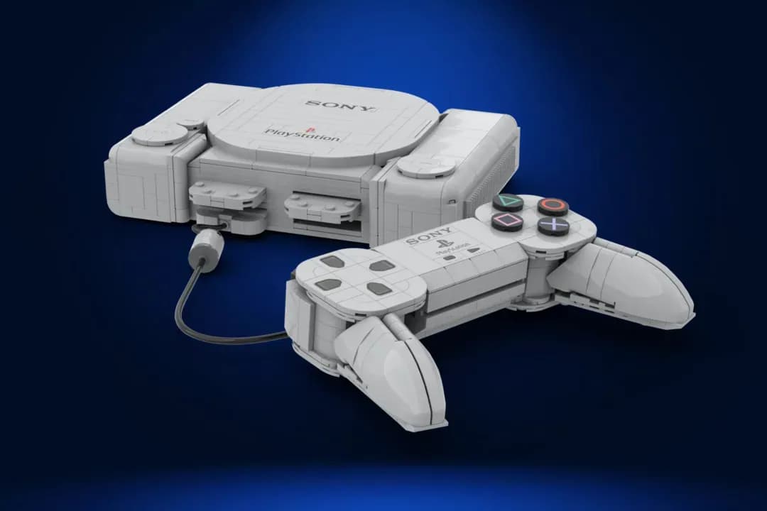 Fanowski projekt LEGO PlayStation 1 - front konsoli