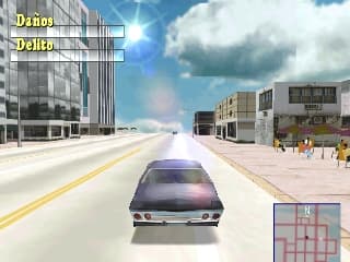 Driver PS1 - szeroka ulica i HUD