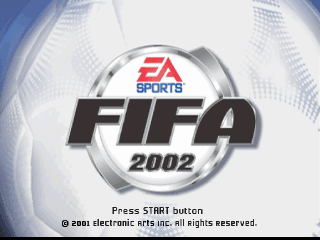 FIFA 2002 PS2 - ekran startowy