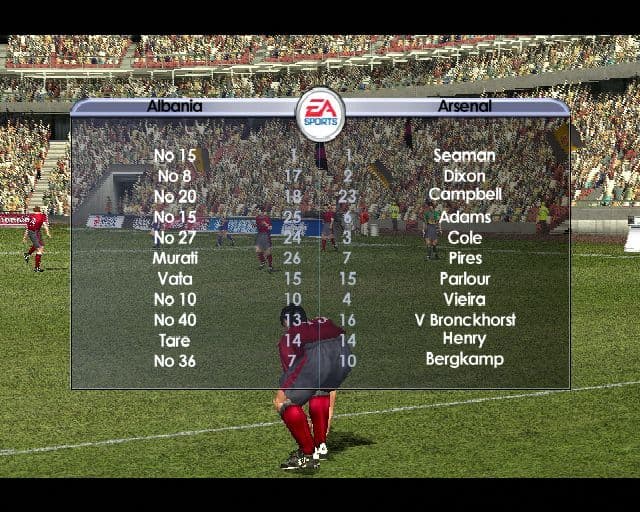 FIFA 2002 PS2 - zawodnicy na boisku