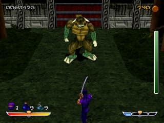 Ninja Shadow of Darkness PS1 - starcie z bossem